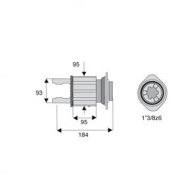 Limiteur à cames en étoile avec alésage 1"3/8z6