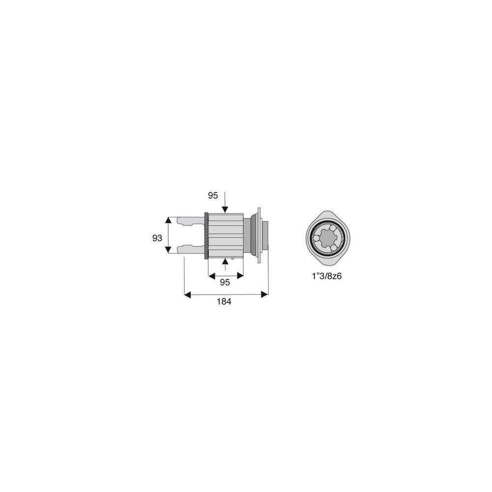 Limiteur à cames en étoile avec alésage 1"3/8z6
