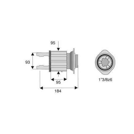 Limiteur à cames en étoile avec alésage 1"3/8z6