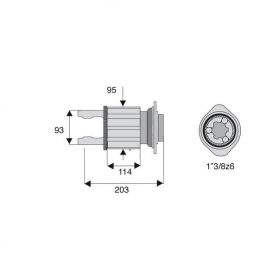 Limiteur à cames en étoile avec alésage 1"3/8z6