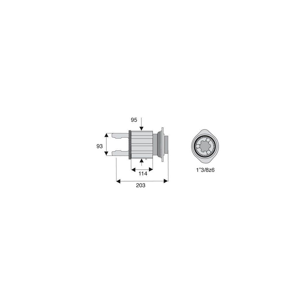 Limiteur à cames en étoile avec alésage 1"3/8z6