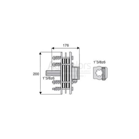 Limiteur à friction Arbre 1"3/8z6