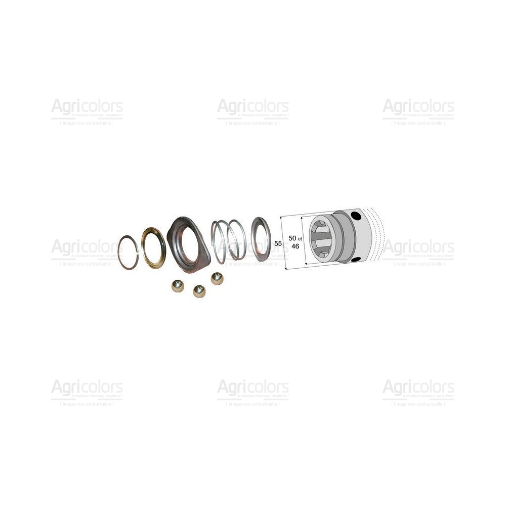 Verrouillage à billes avec alésage 1"1/8 -1"3/8