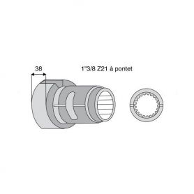Moyeu roue libre avec alésage 1"3/4z20