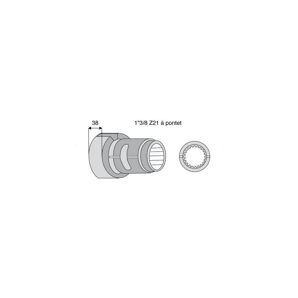 Moyeu roue libre avec alésage 1"3/4z20