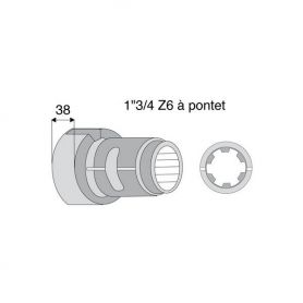 Moyeu roue libre avec alésage 1"3/4z6