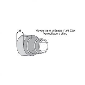 Moyeu roue libre avec alésage 1"3/8z21