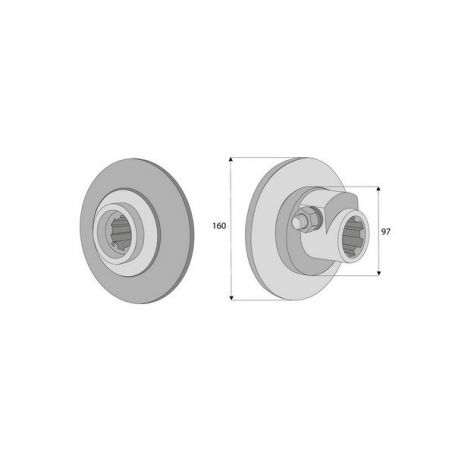 MOYEU LIMITEUR F2 1"3/8 6 CANNELURES Ø160MM