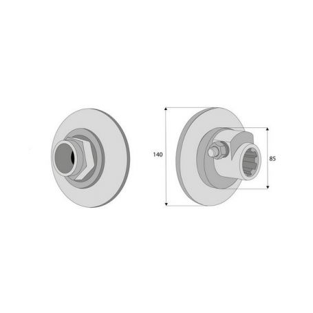 MOYEU LIMITEUR F3 1"3/8 6 CANNELURES  Ø140MM