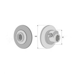 MOYEU LIMITEUR F2 1"3/4 6 CANNELURES Ø160MM