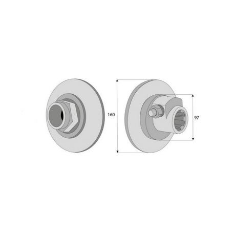 MOYEU LIMITEUR F4 1"3/4 6 CANNELURES Ø160MM MOYEU LIMITEUR F4 1"3/4 6 CANNELURES Ø160MM