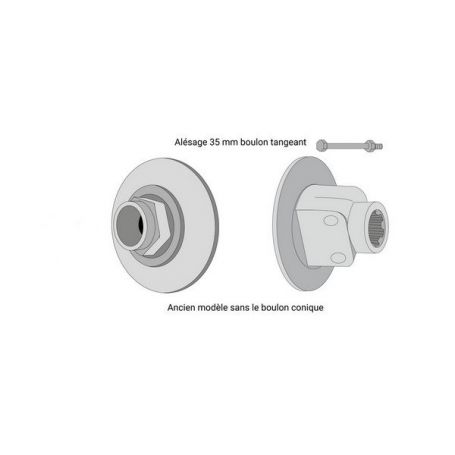 MOYEU F4 ALESAGE 35 A BOULON TANGEANT POUR LIMITEUR A FRICTION