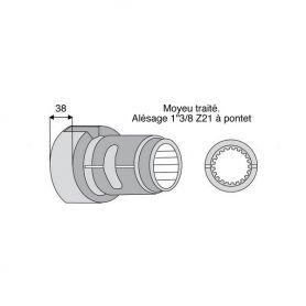 Moyeu traité roue libre