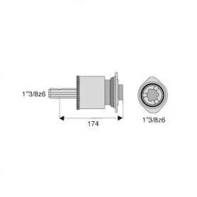 Roue libre avec alésage 1"3/8z6