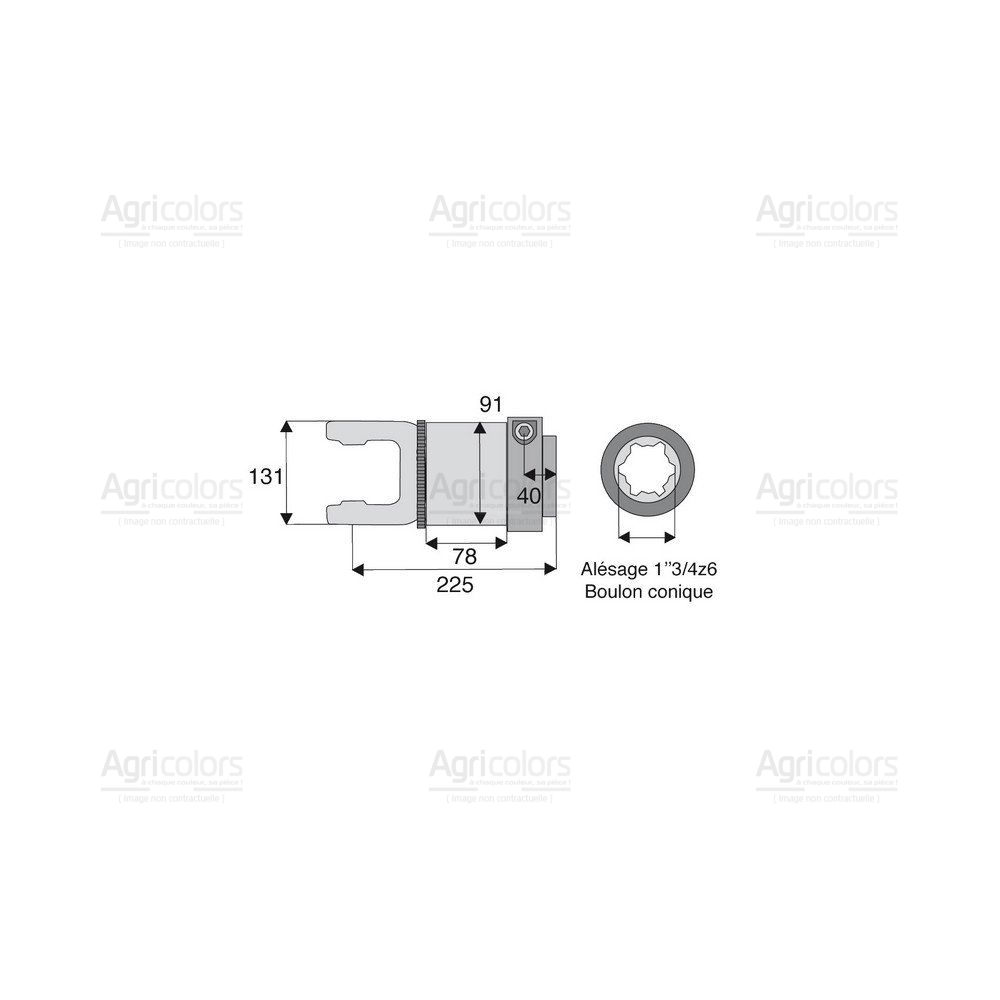 Roue libre avec alésage 1"3/4z6