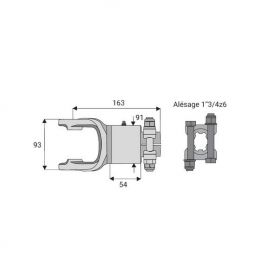 Roue libre avec alésage 1"3/4z6