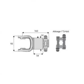 Roue libre avec alésage 1"3/4z6