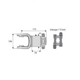 Roue libre avec alésage 1"3/4z6