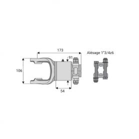 Roue libre avec alésage 1"3/4z6