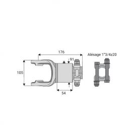 Roue libre avec alésage 1"3/4z20