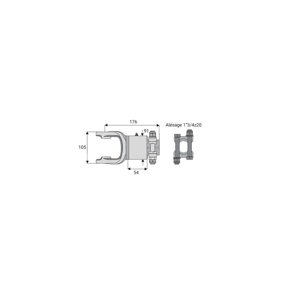 Roue libre avec alésage 1"3/4z20