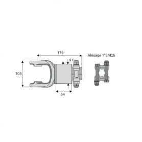 Roue libre avec alésage 1"3/4z6
