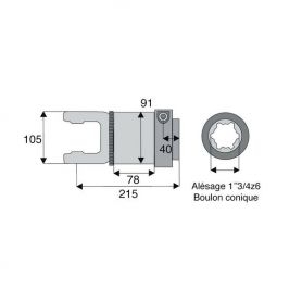 Roue libre avec alésage 1"3/4z6