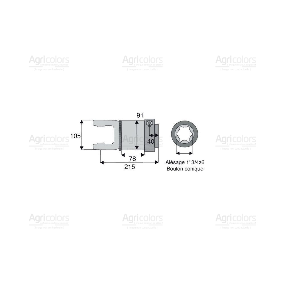 Roue libre avec alésage 1"3/4z6