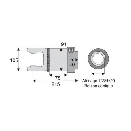 Roue libre avec alésage 1"3/4z20 Roue libre avec alésage 1"3/4z20