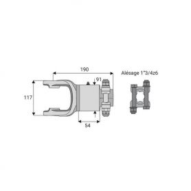 Roue libre avec alésage 1"3/4z6