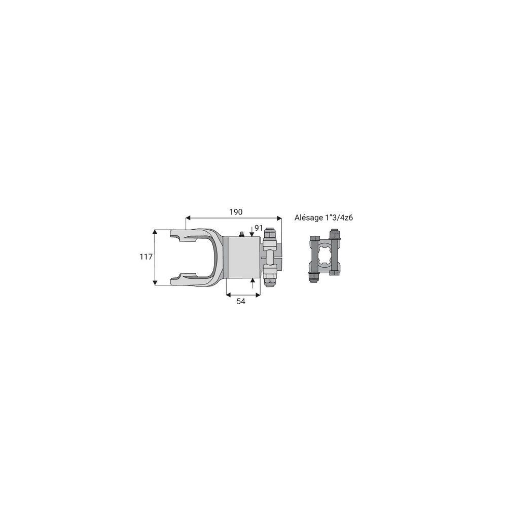 Roue libre avec alésage 1"3/4z6