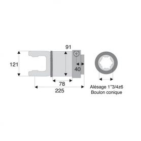 Roue libre avec alésage 1"3/4z6