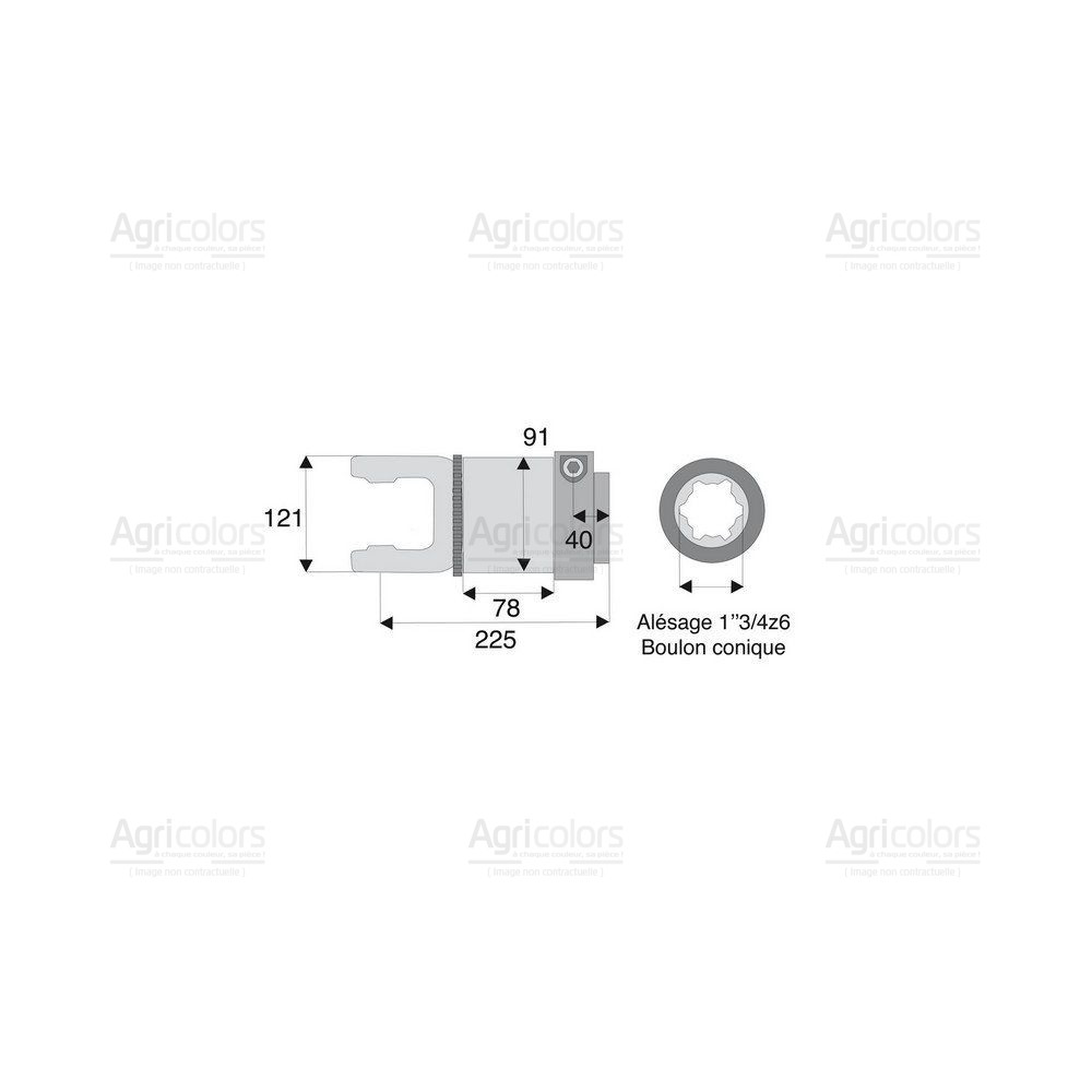 Roue libre avec alésage 1"3/4z6