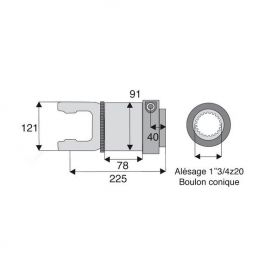 Roue libre avec alésage 1"3/4z20