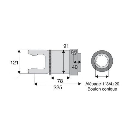 Roue libre avec alésage 1"3/4z20 Roue libre avec alésage 1"3/4z20