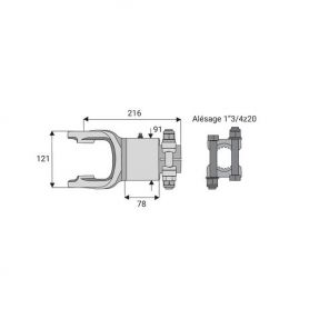 Roue libre avec alésage 1"3/4z20