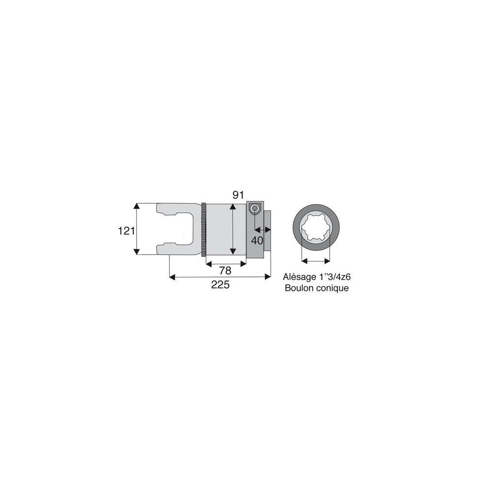 Roue libre avec alésage 1"3/4z6