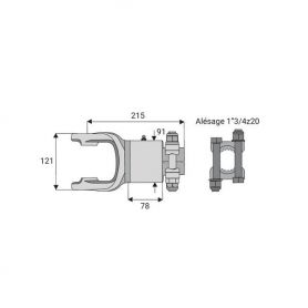 Roue libre avec alésage 1"3/4z20