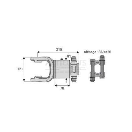Roue libre avec alésage 1"3/4z20