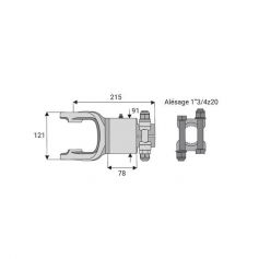 Roue libre avec alésage 1"3/4z20
