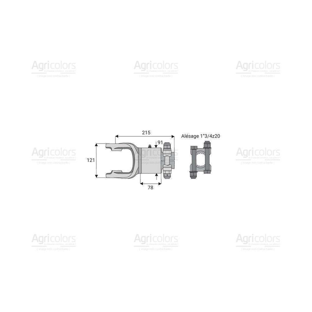 Roue libre avec alésage 1"3/4z20