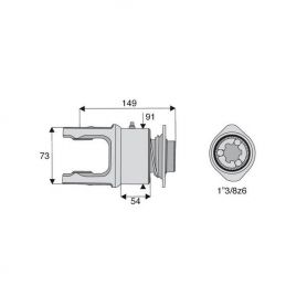 Roue libre avec alésage 1"3/8z6