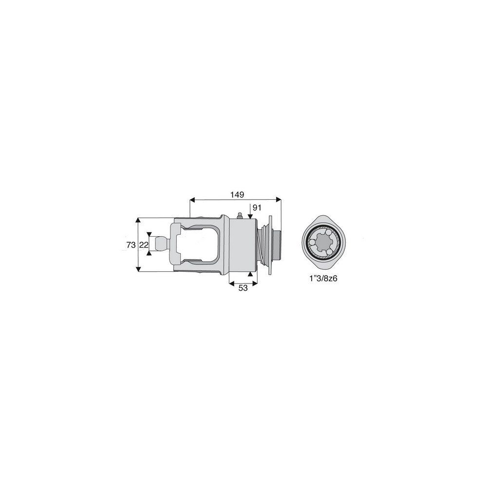 Roue libre homocinétique avec alésage 1"3/8z6