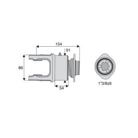 Roue libre avec alésage 1"3/8z6