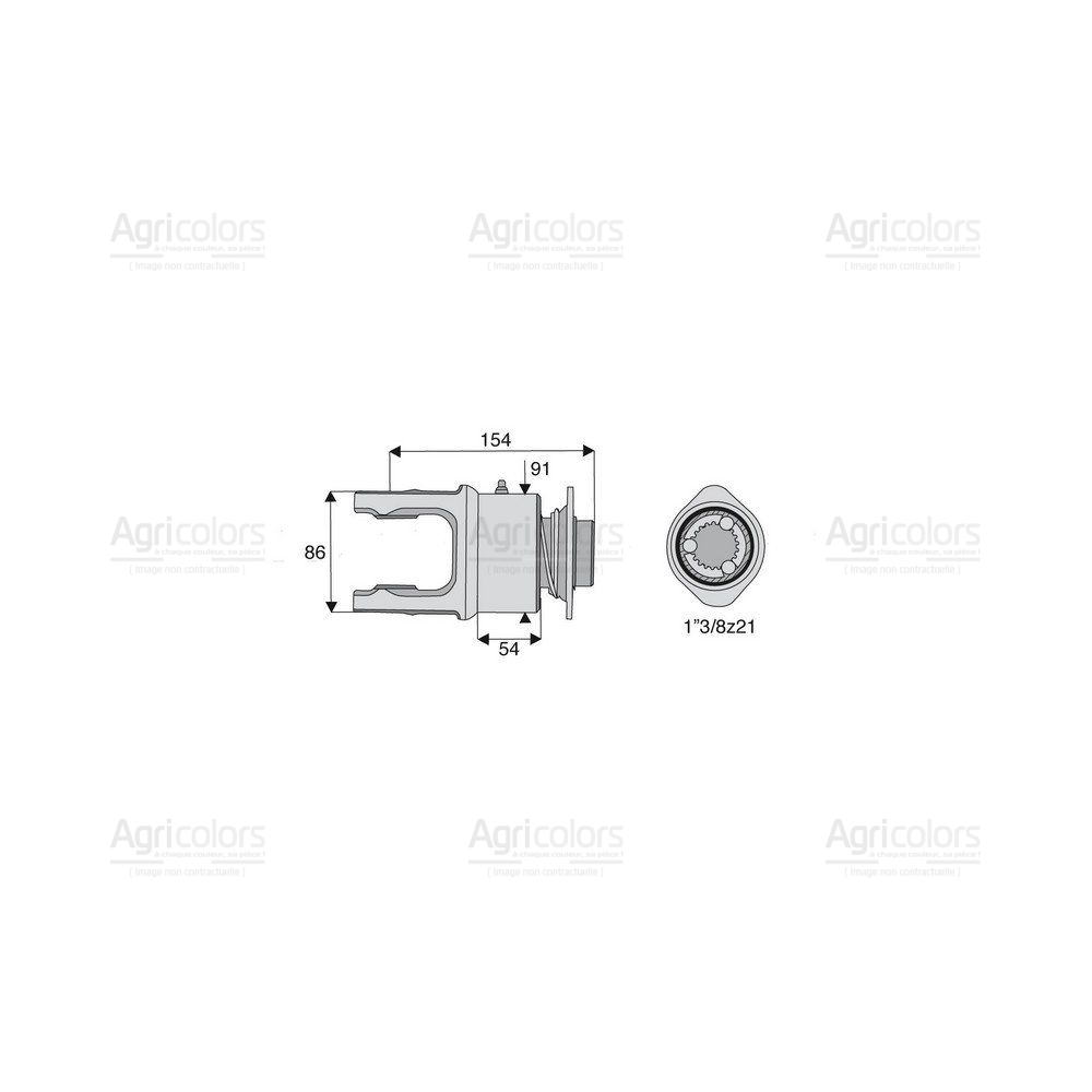 Roue libre avec alésage 1"3/8z21