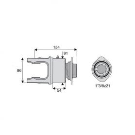 Roue libre avec alésage 1"3/8z21