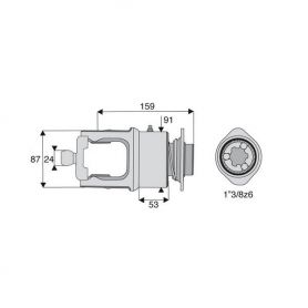 Roue libre homocinétique avec alésage 1"3/8z6