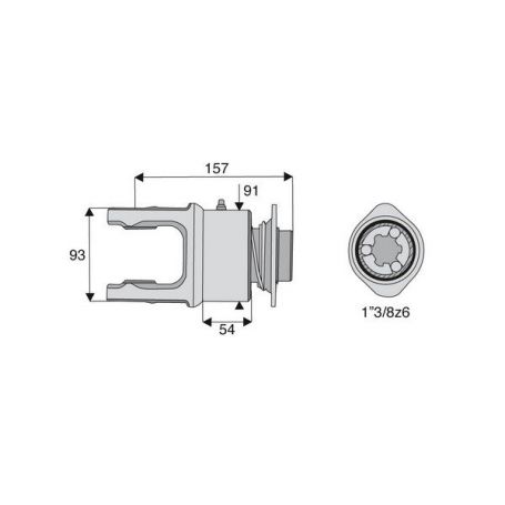 Roue libre avec alésage 1"3/8z6