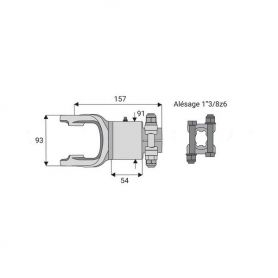 Roue libre avec alésage 1"3/8z6