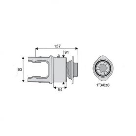 Roue libre avec alésage 1"3/8z6